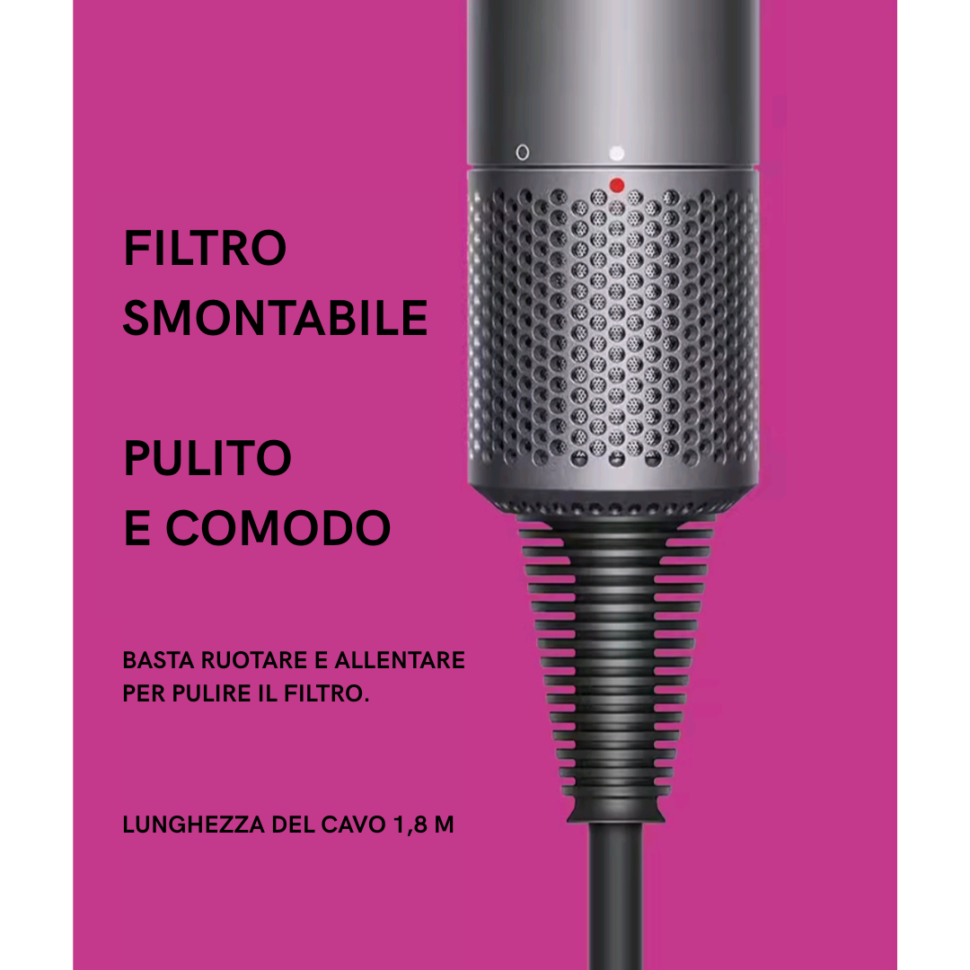 Phon professionale 5 in 1 – Asciugacapelli con 5 accessori