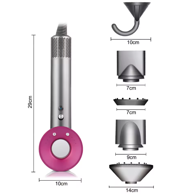 Phon professionale 5 in 1 – Asciugacapelli con 5 accessori
